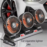 360° Triple Head Car Cooling Fan | Adjustable 3-Speed Dashboard Fan for 12V/24V Vehicles