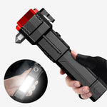 Multi-Functional LED Rechargeable Flashlight with Safety Hammer, Window Breaker, COB Work Light & Power Bank