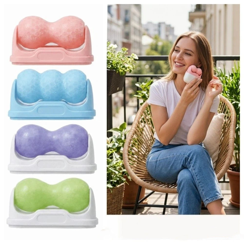 Double Head Facial Ice Roller | Reusable W & V-Shaped Face Massager for Skin Tightening & Puffiness Relief