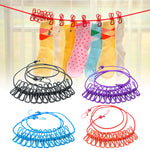 10 Clip Elastic Clothesline – Portable Travel Laundry Drying Rope with Windproof Clips