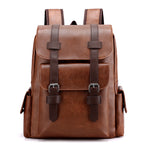 Vintage Leather Laptop Backpack – Waterproof Anti-Theft Business Travel Backpack for Men & Women (15.6")