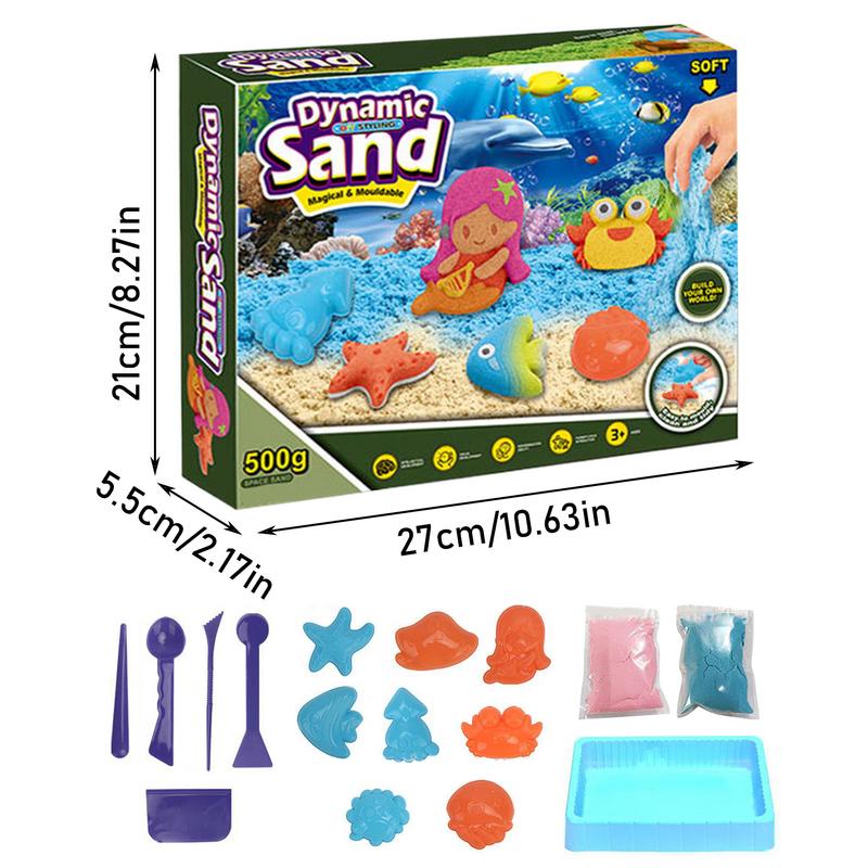 Dynamic Sand Play Set – 750g Magic Kinetic Sand Kit with Molds & Tools for Kids