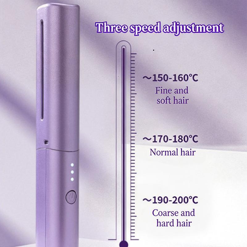 2-in-1 Cordless Hair Straightening & Curling Brush | Portable USB Rechargeable Hair Styler