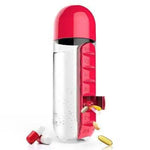 BPA-Free Water Bottle with 7-Day Pill Organizer | Leakproof 20oz Travel Vitamin & Medicine Bottle