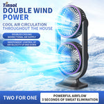 Double Hurricane Rechargeable Fan – Dual Head 360° Adjustable Portable Electric Fan