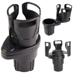 2-in-1 Car Cup Holder Expander – 360° Rotating Dual Drink Holder for Cars