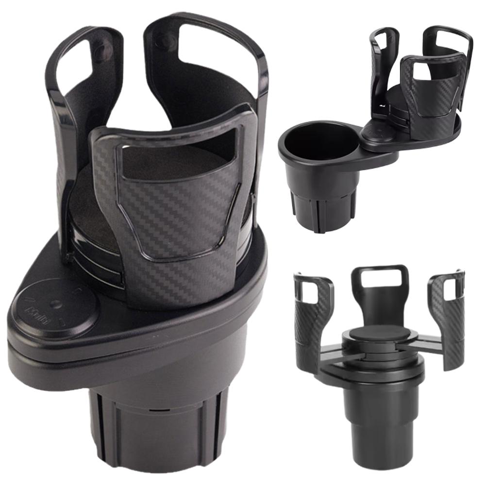 2-in-1 Car Cup Holder Expander – 360° Rotating Dual Drink Holder for Cars