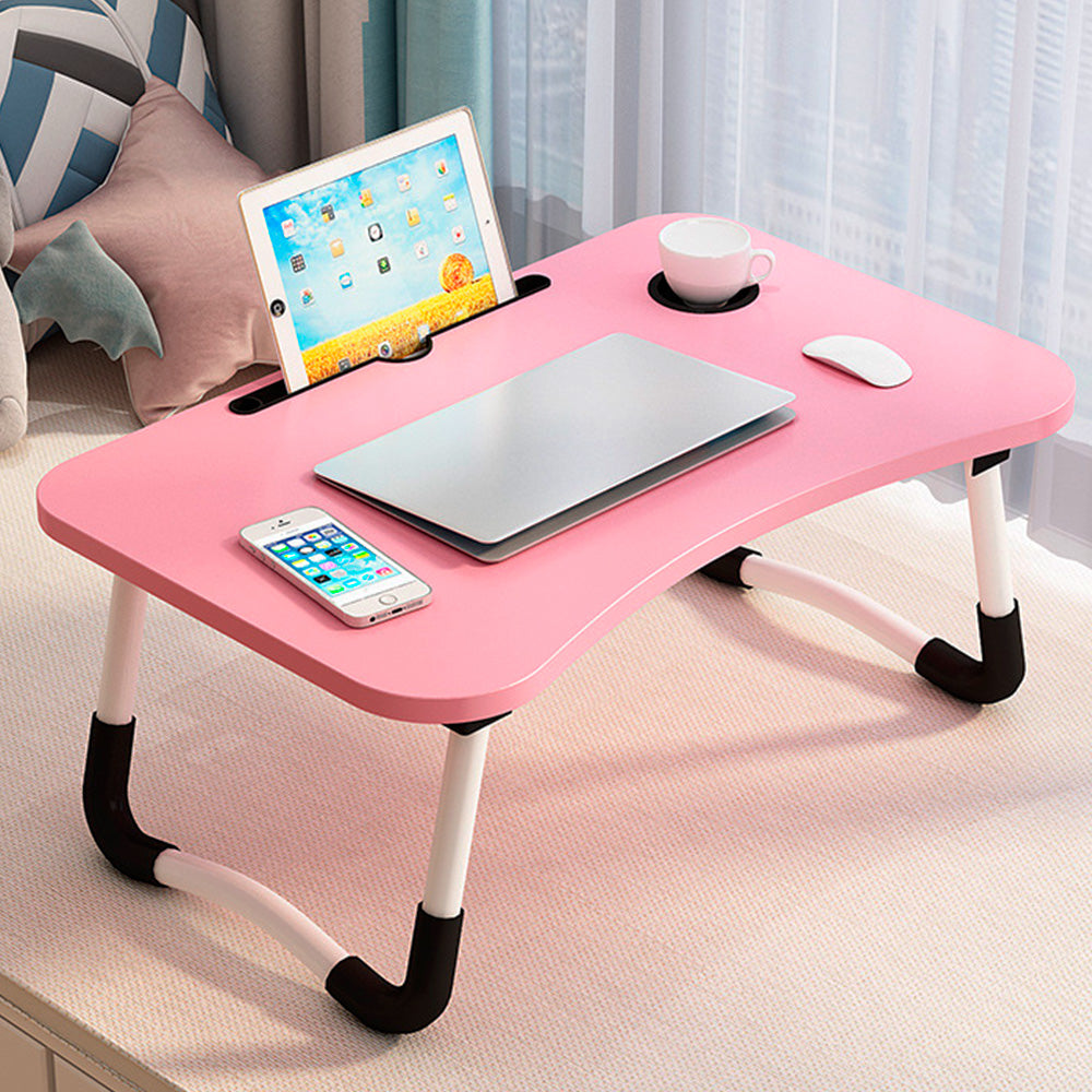 Portable Foldable Laptop Table with Cup Holder & Tablet Slot – Multi-Purpose Bed & Study Desk