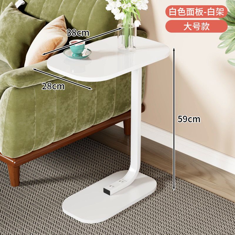 Minimalist C-Shaped Sofa Side Table | Space-Saving Wooden End Table for Living Room & Bedroom