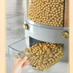 360° Rotating Rice & Grain Dispenser | Airtight Multi-Compartment Cereal Storage Container