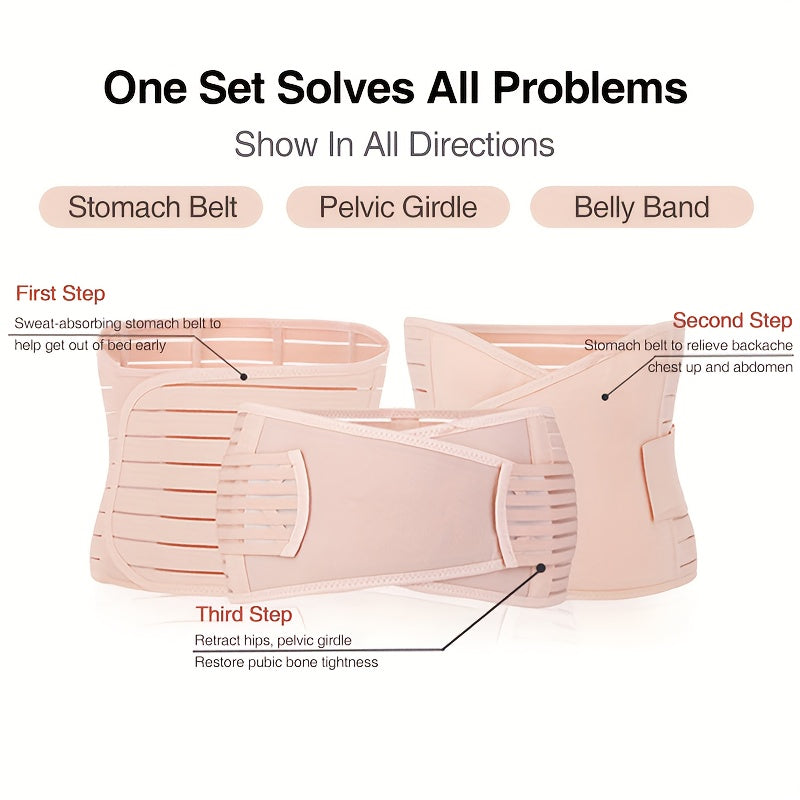 3-in-1 Postpartum Belly Band | Pregnancy Recovery Waist & Pelvic Support Wrap