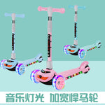 Kids 3-Wheel Adjustable Kick Scooter – Foldable Height Adjustable Scooter with LED Flashing Wheels
