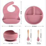 Baby Silicone Feeding Set – Plate, Bowl, Bib, Cup, Spoon & Fork Set