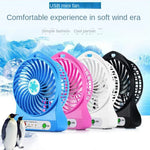Mini Portable USB Rechargeable Fan with LED Light | Handheld & Desktop Cooling Fan (1200mAh Battery)