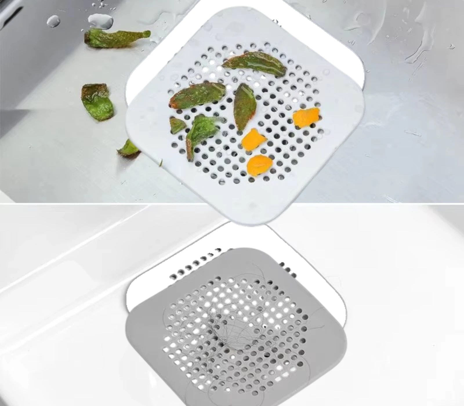 Silicone Drain Hair Catcher – Anti-Clog Suction Cup Filter for Bathroom, Kitchen etc