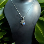 Silver Four-Leaf Clover Evil Eye Necklace