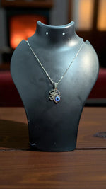 Silver Four-Leaf Clover Evil Eye Necklace