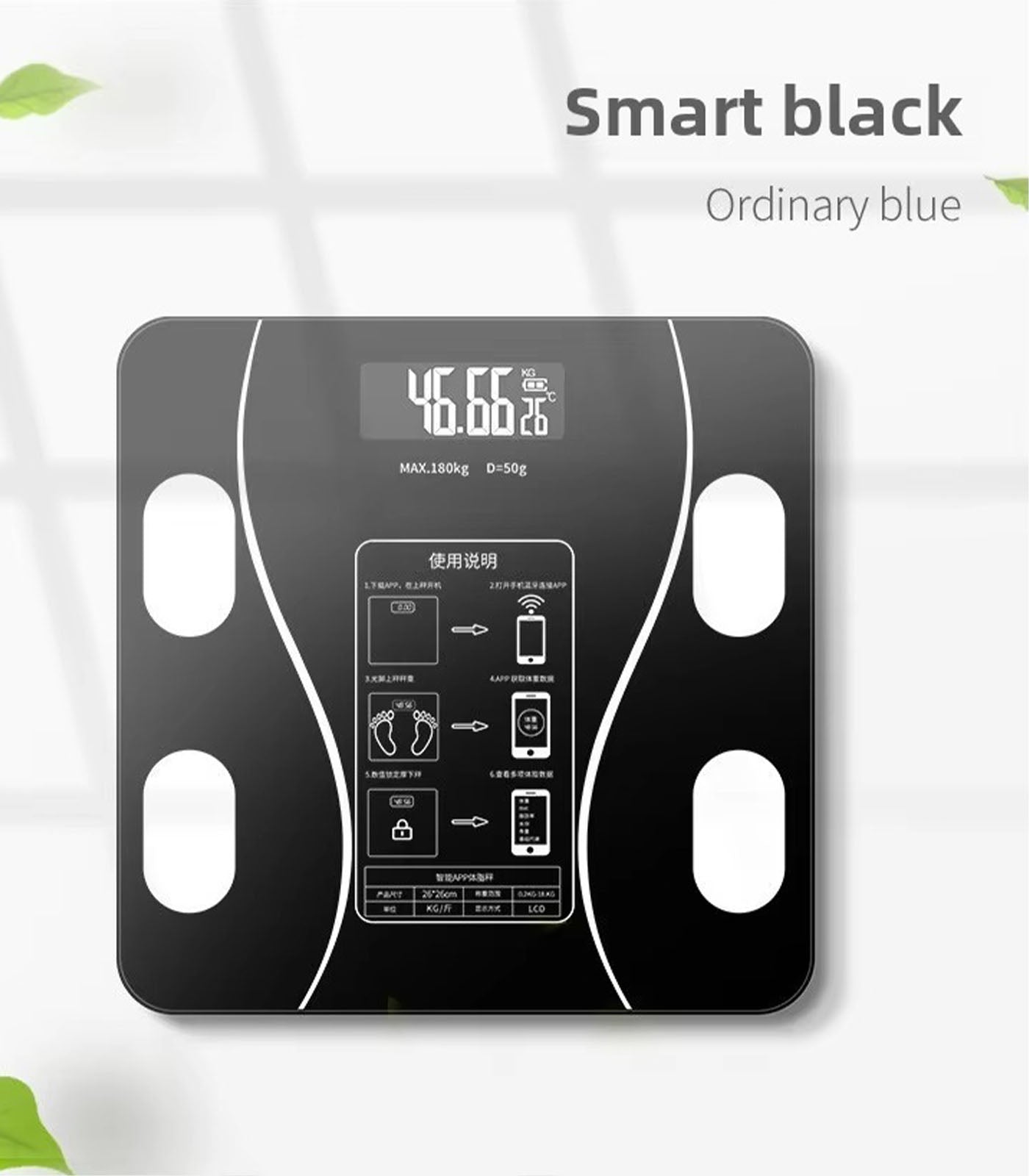 Smart Body Fat Scale – Electronic Digital Health Weighing Scale with Charging Port & Gradient Design