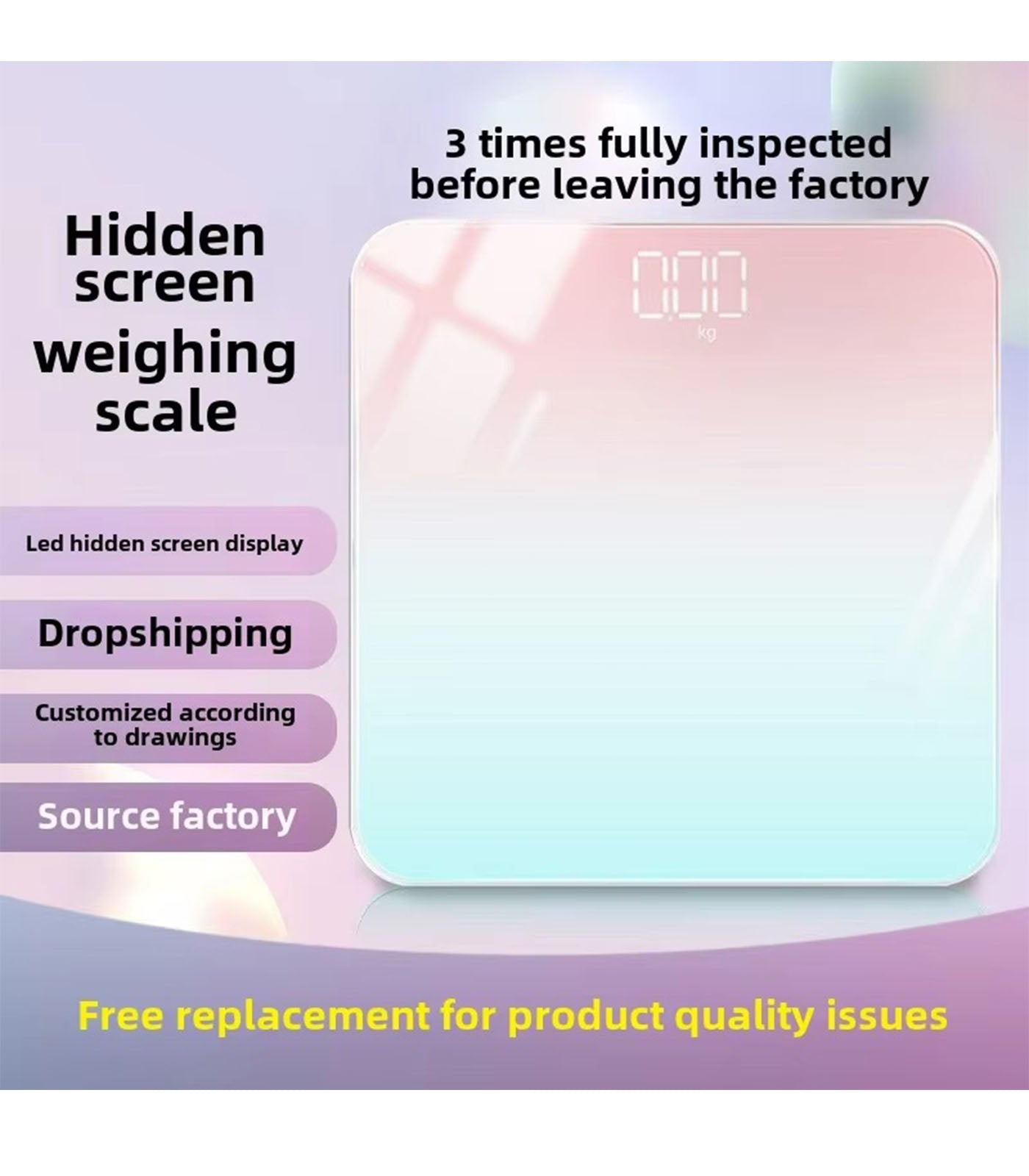 Smart Body Fat Scale – Electronic Digital Health Weighing Scale with Charging Port & Gradient Design