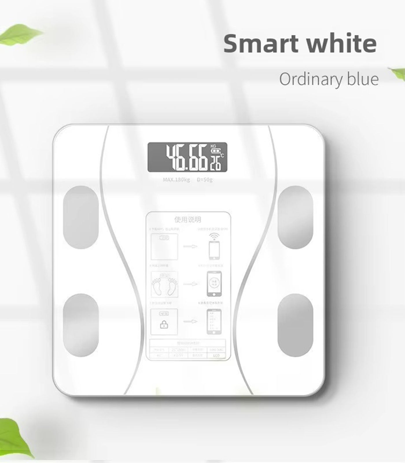 Smart Body Fat Scale – Electronic Digital Health Weighing Scale with Charging Port & Gradient Design