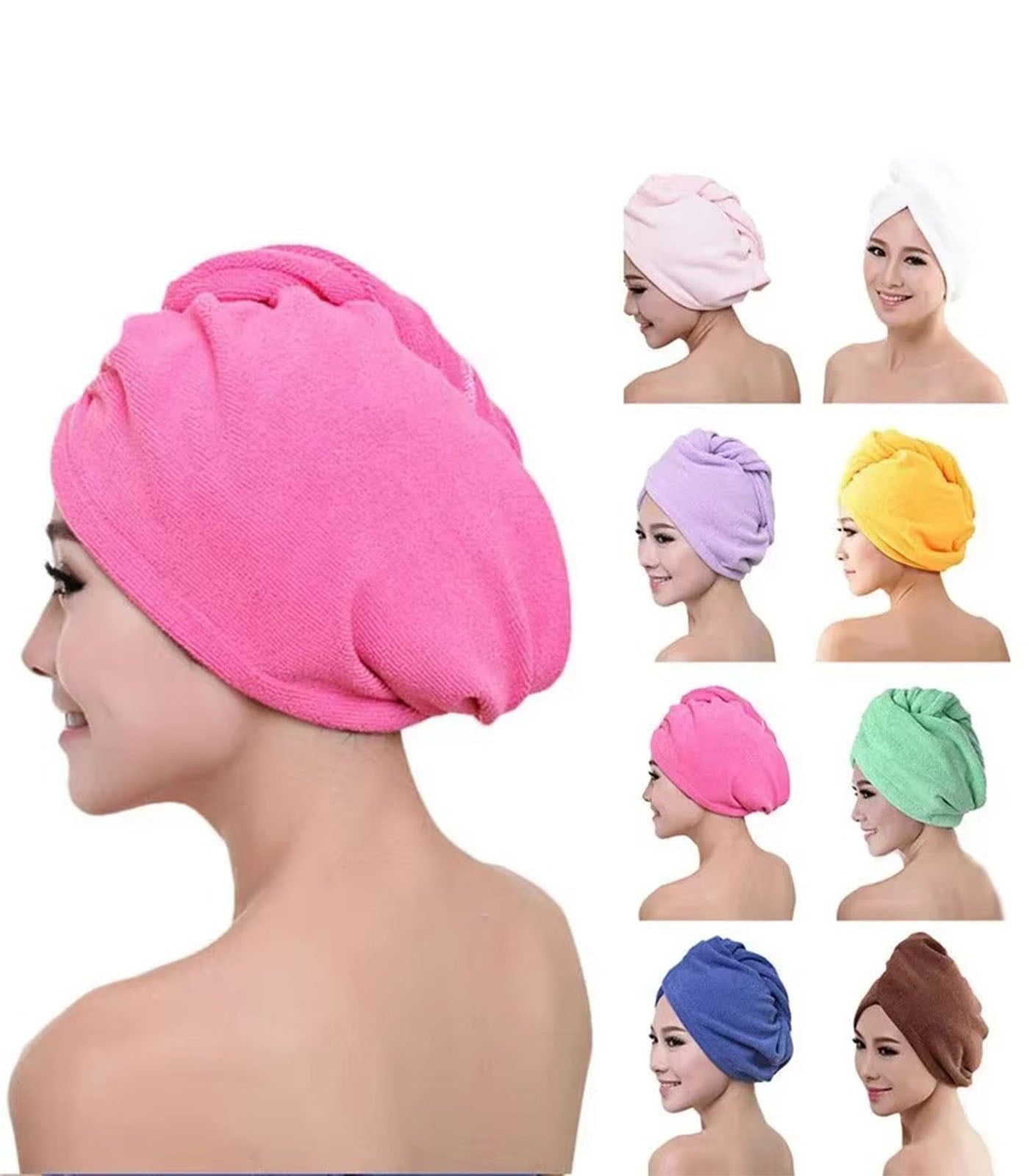 Soft Microfiber Hair Drying Cap – Quick-Dry Towel Hat