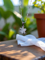 Sparkling Silver Pendant Necklaces with Stud Earrings