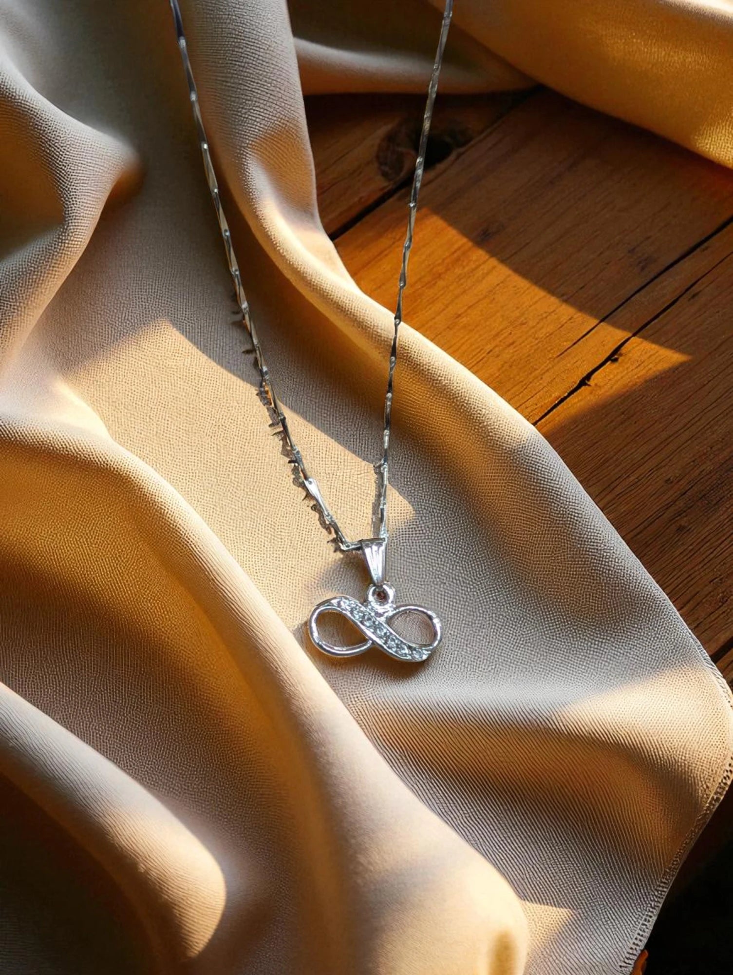 Sparkling Silver Pendant Necklaces with Stud Earrings