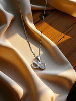 Sparkling Silver Pendant Necklaces with Stud Earrings