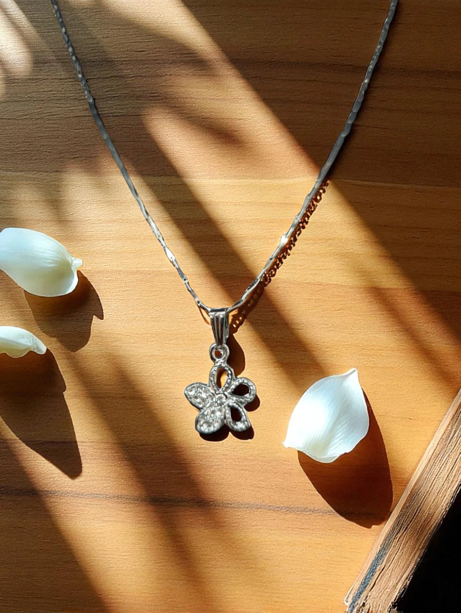 Sparkling Silver Pendant Necklaces with Stud Earrings
