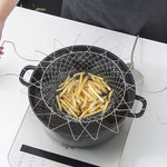 Stainless Steel Folding Frying Basket – Mesh Oil Drain Colander