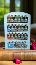 Traditional Jhumka Earrings with Stone Detail
