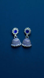 Traditional Jhumka Earrings with Stone Detail