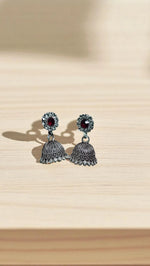Traditional Jhumka Earrings with Stone Detail