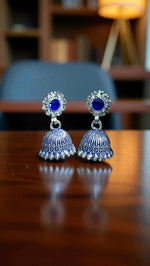 Traditional Jhumka Earrings with Stone Detail