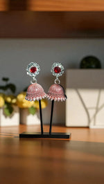 Traditional Jhumka Earrings with Stone Detail