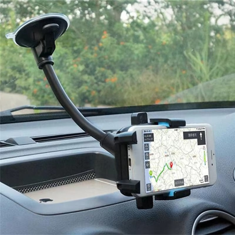 Universal Car Phone Holder – Cup Holder & Windshield Mount with Locking Grip