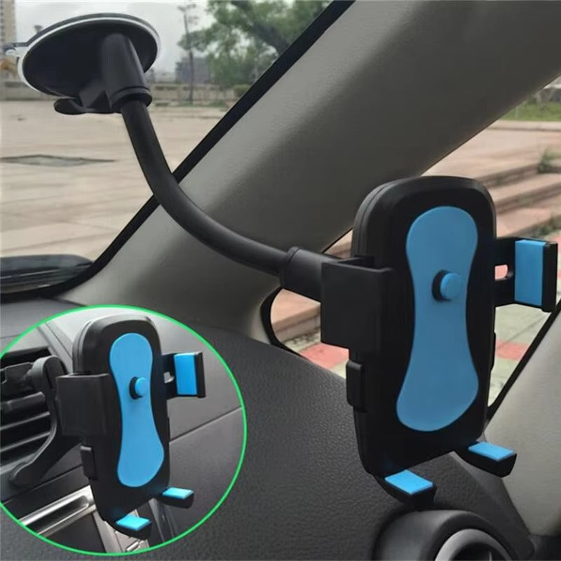 Universal Car Phone Holder – Cup Holder & Windshield Mount with Locking Grip