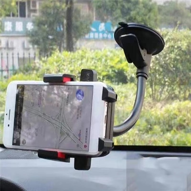 Universal Car Phone Holder – Cup Holder & Windshield Mount with Locking Grip