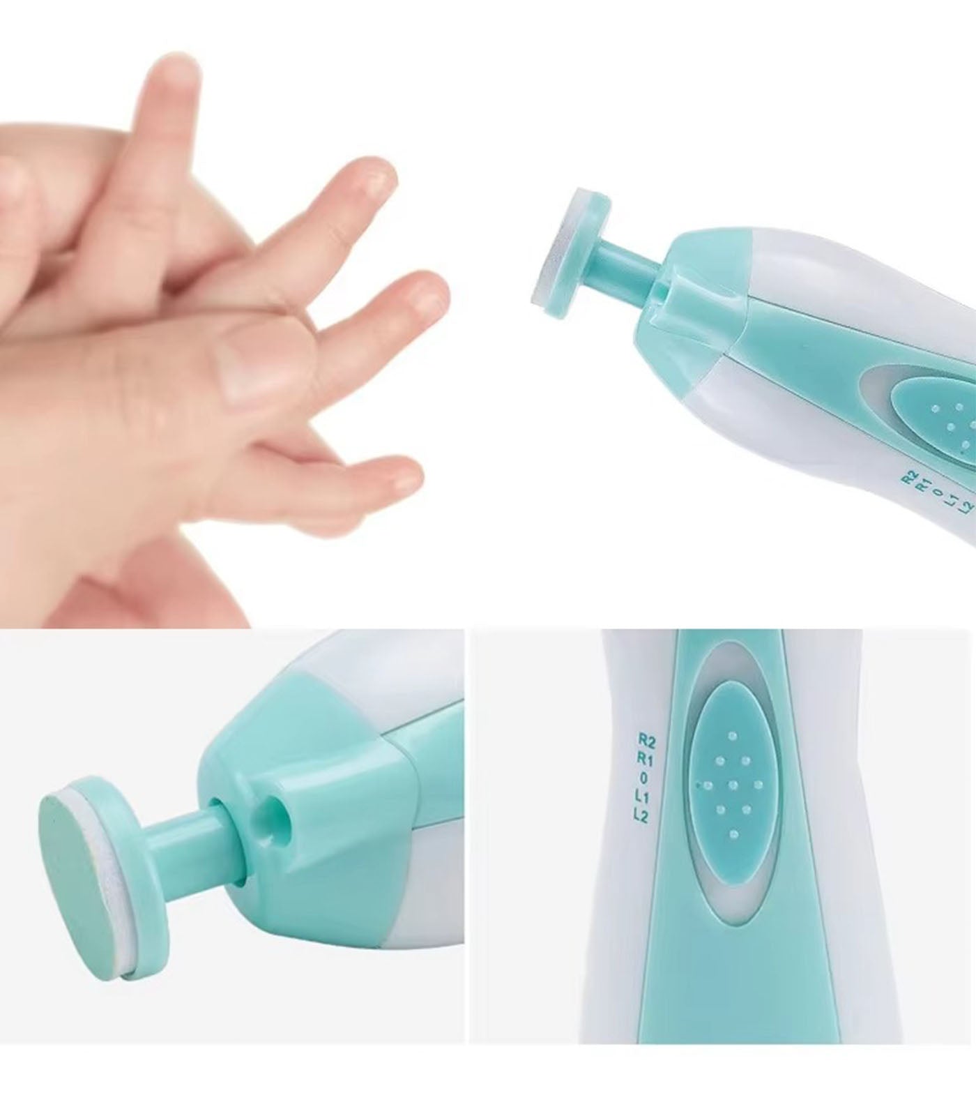 Electric Baby Nail Trimmer – Safe &amp; Portable Nail File with 6 Gentle Grinding Heads, Anti-Scratch &amp; Anti-Pinch Design