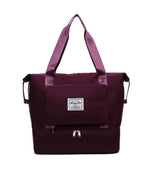 Foldable Travel Bag  Large Capacity Fitness, Swimming, and Maternity Bag with DryWet Separation for CarryOn Luggage
