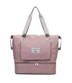 Foldable Travel Bag  Large Capacity Fitness, Swimming, and Maternity Bag with DryWet Separation for CarryOn Luggage