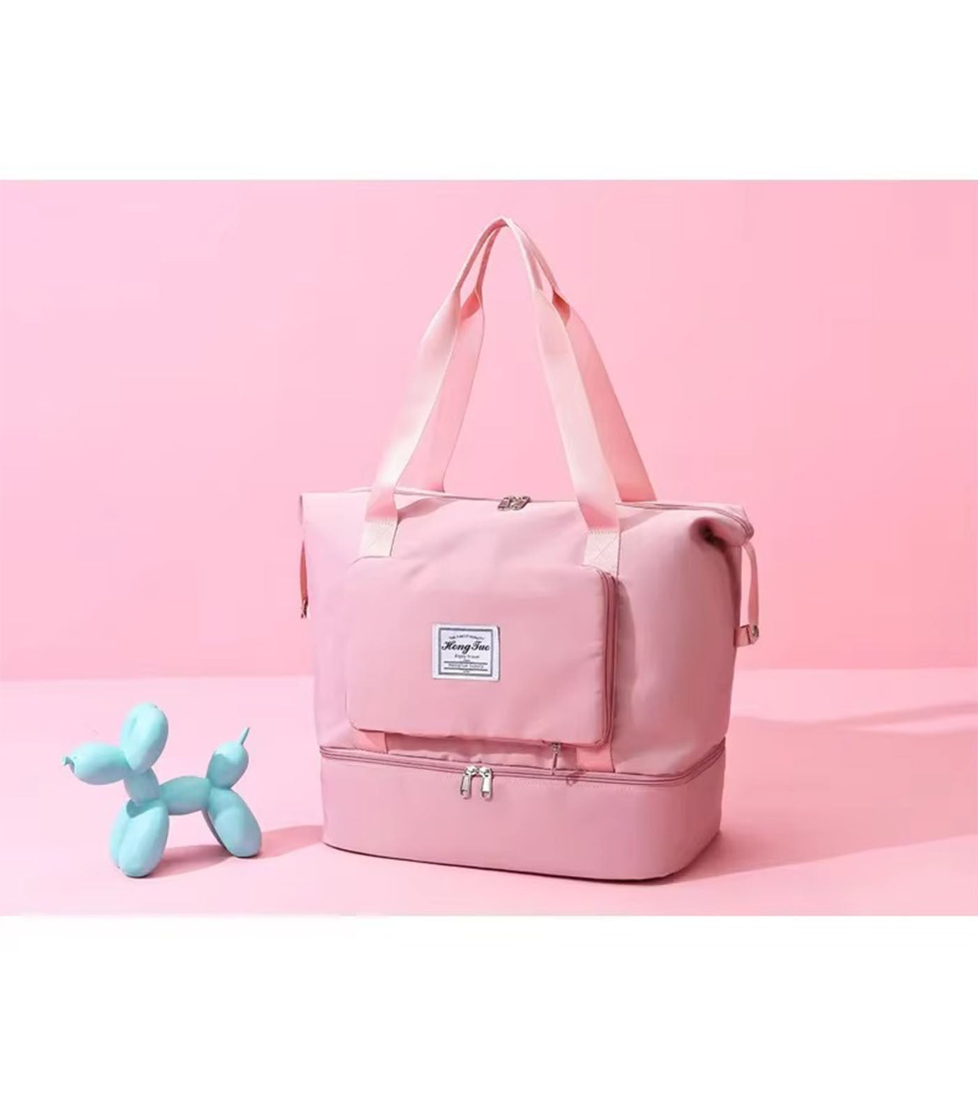 Foldable Travel Bag  Large Capacity Fitness, Swimming, and Maternity Bag with DryWet Separation for CarryOn Luggage