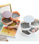 Rotating 4-Layer Jewelry Organizer Box with Mirror – Storage for Necklaces, Earrings, Bracelets & Rings