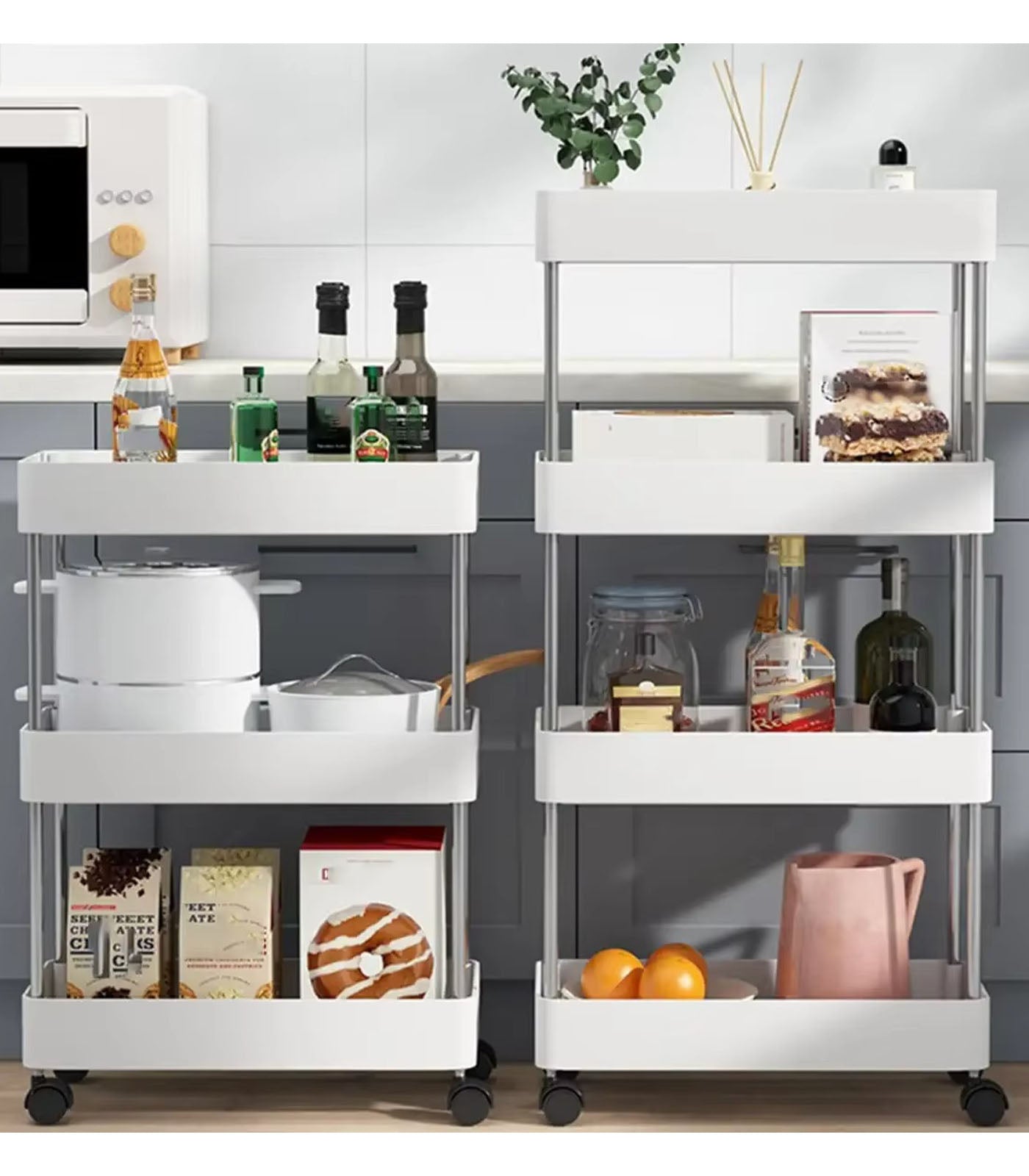 Rolling Gap Storage Rack – Slim Slide Organizer Shelf for Kitchen, Bathroom, &amp; Living Room