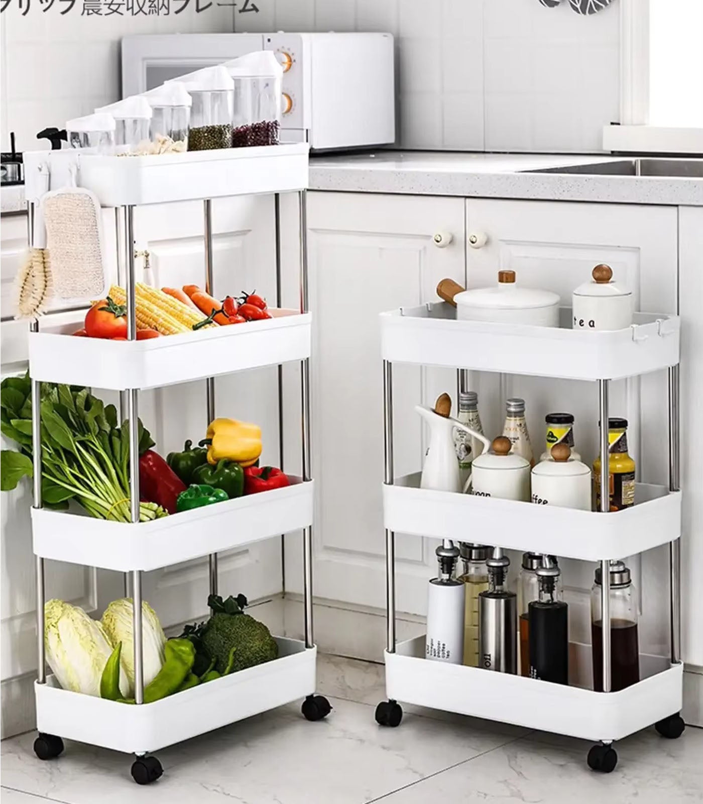 Rolling Gap Storage Rack – Slim Slide Organizer Shelf for Kitchen, Bathroom, &amp; Living Room