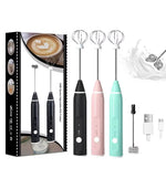 USB Rechargeable Handheld Milk Frother & Egg Beater – Portable Coffee Mixer & Shaker