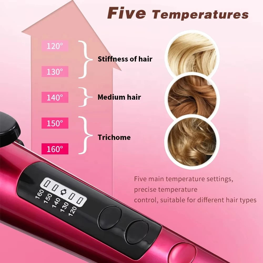 WAIKIL 2 in 1 Electric Spiral Curling Iron & Travel Hair Straightener – Professional Wavy Hair Styler for Women