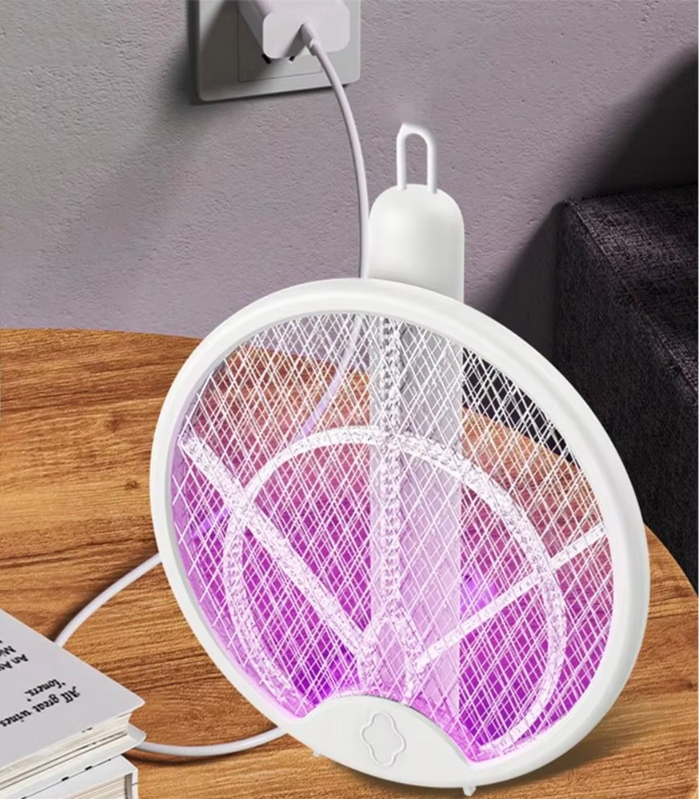 Wall-Mounted Foldable Mosquito Killer – Handheld &amp; Rotatable USB Charging Fly Swatter, Outdoor Anti-Mosquito Device