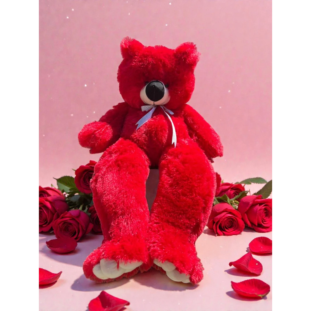 Valentine Special 2.5 Ft Giant Red Teddy Bear – Extra Large Soft Plush Romantic Gift