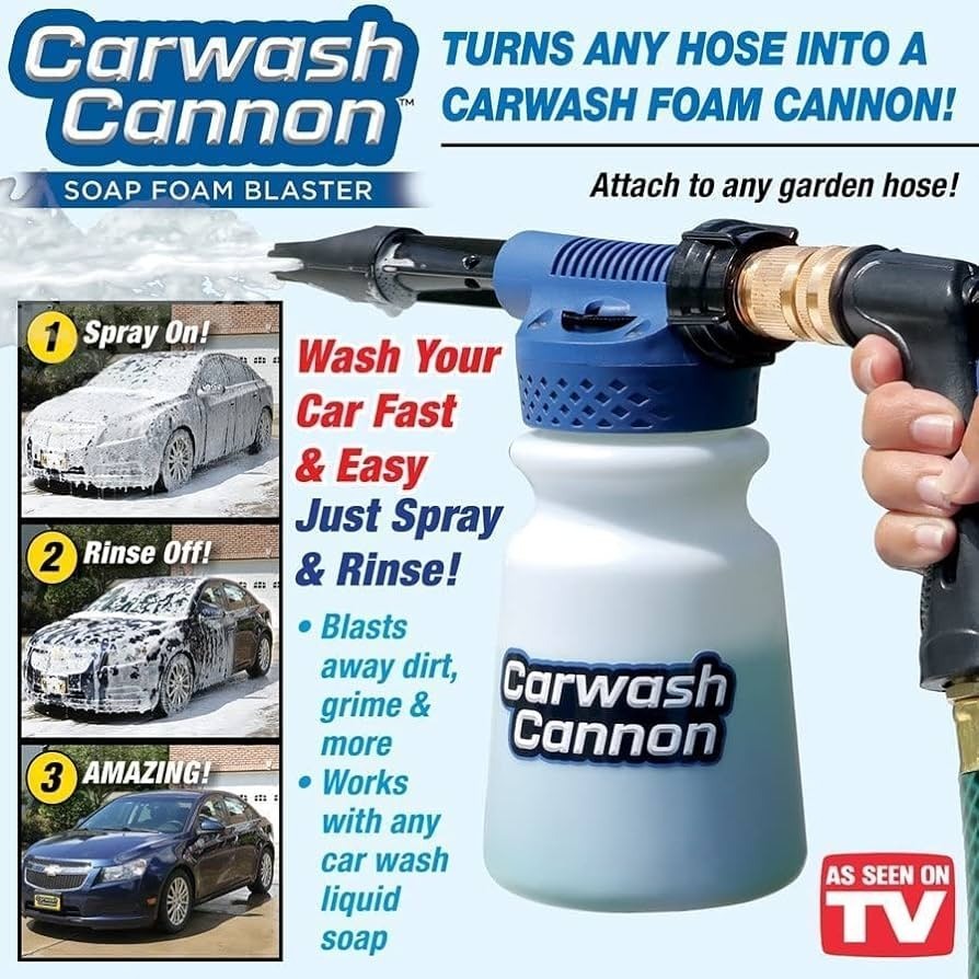 Car Wash Foam Cannon Gun – 5 Spray Settings High Pressure Foam Blaster